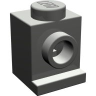 Lego kostka (kostička) 1x1 držák světel, tmavě šedá (407027, 4108044)